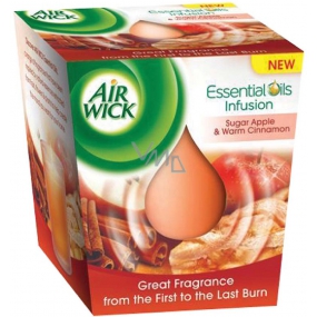 Air Wick Essential Oils Infusion Sugar Červené jablko & Varené víno vonná sviečka v skle 105 g