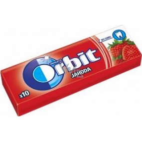 Wrigleys Orbit Jahoda žuvačky bez cukru ovocné dražé 10 kusov 14 g