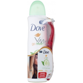 Dove Go Fresh Touch Uhorka & zelený čaj antiperspirant dezodorant sprej pre ženy 150 ml + holiaci strojček sa 3 brity, duopack
