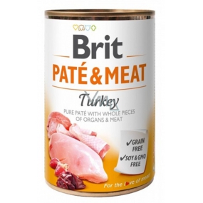 Brit Paté & Meat Krůta a kurča čisté masové paté kompletné krmivo pre psov 400 g