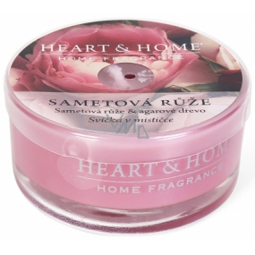 Heart & Home Zamatová ruža Sójová vonná sviečka v mištičke horí až 12 hodín 36 g