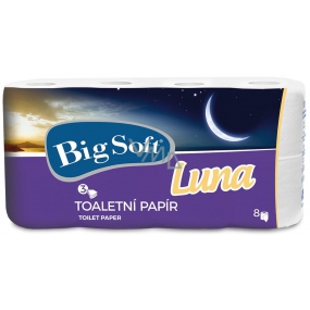 Big Soft Luna toaletný papier biely 3 vrstvový 160 útržkov 8 kusov