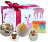 Bomb Cosmetics Rudolph Nose Nest šumivý balistik do kúpeľa 2 x 160 g + glycerínové mydlo 100 g + maslová gulička 30 g + špalíček do kúpeľa 50 g, kozmetická sada
