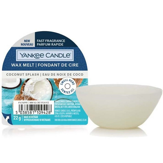 Yankee Candle Coconut Splash - Kokosové osvieženie vonný vosk do arómalampy 22 g