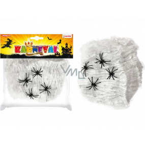 Rappa Halloween Pavúčia sieť s pavúkmi biela