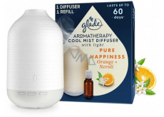 Glade Aromatherapy Cool Mist Difuzér Pure Happiness Orange + Neroli Difuzér s led podsvietením, farba biela, 1 + 17,4 ml