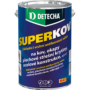 Detecha Superkov základná i vrchná farba na kov, šedý mat, 5 kg