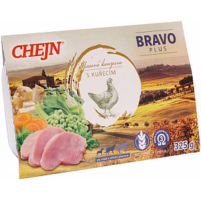Chejn Bravo PLUS s kuracím a zeleninou pre malé a stredné psy, 325 g