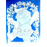 Okenné fólie bez lepidla Santa Claus strieborné glitrami oblúk 30 x 20 cm