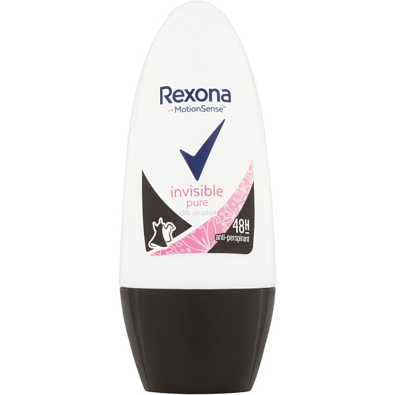 Rexona Invisible Pure guličkový antiperspirant dezodorant roll-on pre ženy 50 ml
