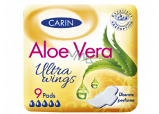 Carin Ultra Wings Aloe Vera intímne vložky s krídelkami 9 kusov
