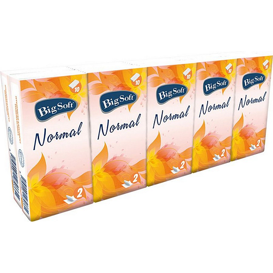 Big Soft Normal papierové vreckovky 2 vrstvové 10 x 10 kusov
