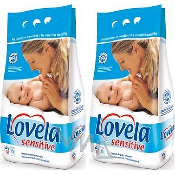 Lovela Sensitive prací prášok pre citlivú pokožku 2 x 1,9 kg, duopack
