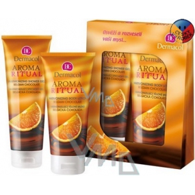 Dermacol Aroma Ritual Belgická čokoláda Harmonizujúci sprchový gél 250 ml + telové mlieko 200 ml, kozmetická sada
