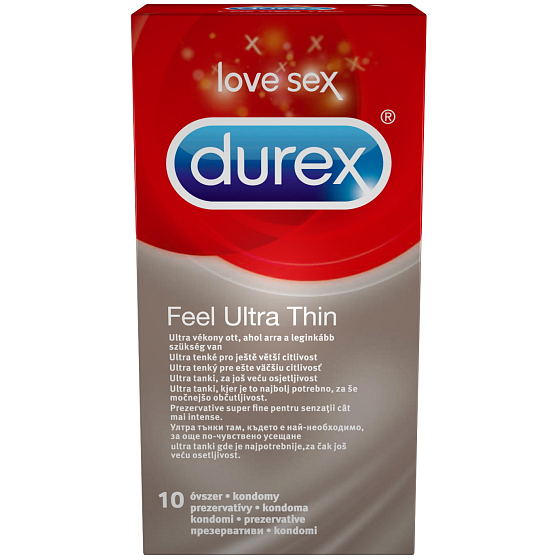 Durex Feel Ultra Thin ultra tenký kondóm nominálna šírka: 52 mm 10 kusov