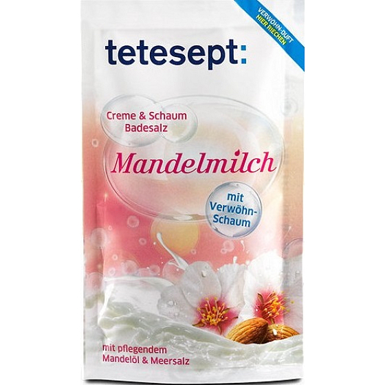 Tetesept Mandľové mlieko krém & pena soľ do kúpeľa 80 g