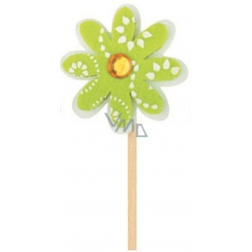 Kvetinka z filcu zelená 4 cm + špajle