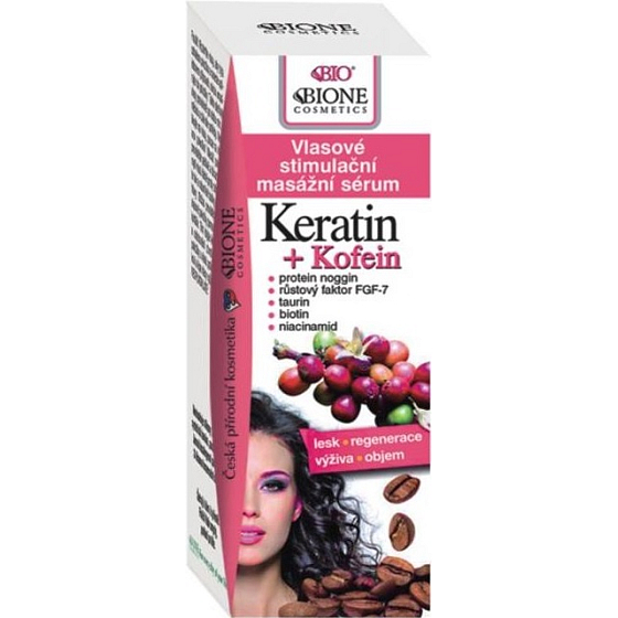 Bion Cosmetics Keratín & Kofeín vlasové stimulačné masážne sérum 215 ml