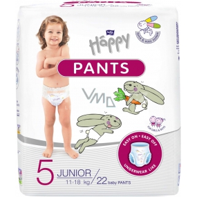 Bella Happy Pants 5 Junior 11-18 kg naťahovacie plienkové nohavičky pre deti 22 kusov + pexeso