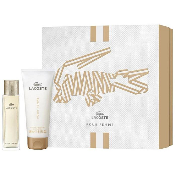 Lacoste pour Femme toaletná voda pre ženy 50 ml + telové mlieko 100 ml, darčeková sada