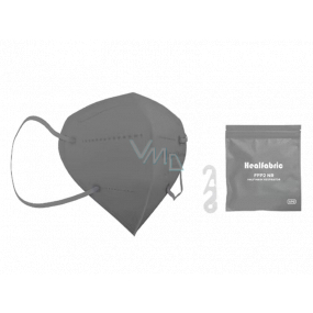 Healfabric Respirátor ústna ochranná 5-vrstvová FFP2 tvárová maska sivá 1 kus