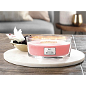 Woodwick Melon & Pink Quartz - Melón a ružový kremeň vonná sviečka s dreveným širokým knôtom a viečkom sklo loď 453 g
