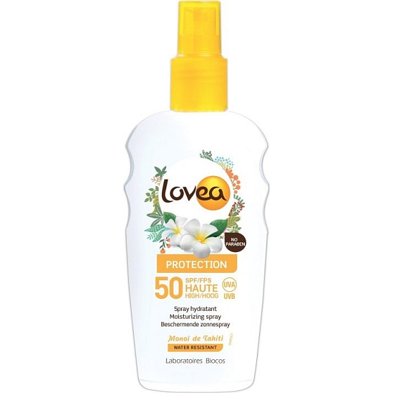Lovea Bio SPF50 vodeodolné ochranné mlieko na opaľovanie v spreji 200 ml