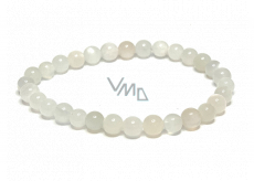 Mesačný kameň sivý náramok elastický prírodný kameň, guľôčka 6 mm / 16 - 17 cm, kameň osudu