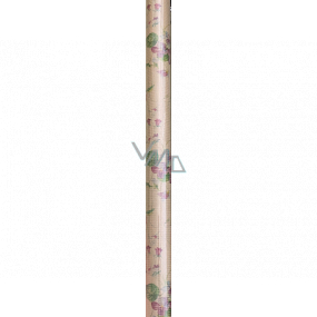 Nekupto Darčekový baliaci papier 70 x 150 cm Prírodný s lúčnymi kvetmi
