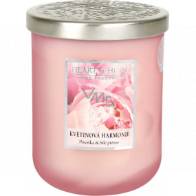 Heart & Home Kvetinová harmónia Sójová sviečka veľká horí až 70 hodín 340 g