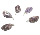 Ametyst Lavender Malawi Prívesok Tumbler prírodný kameň 2,2-3 cm, 1 kus, kameň kráľov a biskupov