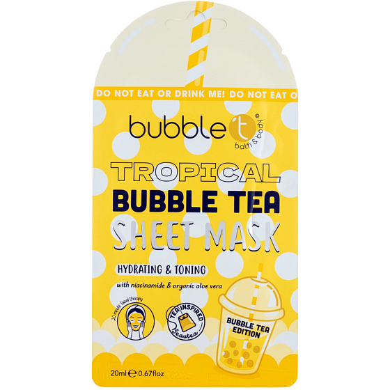 Bubble´t Tropical Bubble Tea textilná maska pre všetky typy pleti 20 ml