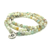 108 Mala Amazonit + Om symbol náhrdelník modlitba šperk flexibilný, prírodný kameň 6 mm