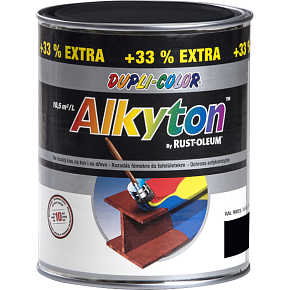 Dupli-Color Alkyton Lesk, samozákladová farba na hrdzu, Ral 9005 čierna, 1 l