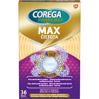 Corega Power Max Max Čistota tablety na čistenie zubných náhrad, 36 ks