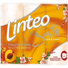 Linteo Satin Care and Comfort toaletný papier Broskyňa 2 vrstvový 180 útržkov 9 kusov