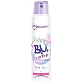 BU In Action Pure + Dry antiperspirant dezodorant sprej pre ženy 150 ml