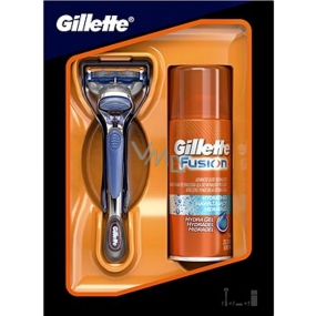 Gillette Fusion holiaci strojček + Hydratačný gél na holenie 75 ml, kozmetická sada pre mužov
