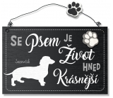 Nekupto Pets drevený nápis Jazvečík 155 x 98 x 5 mm