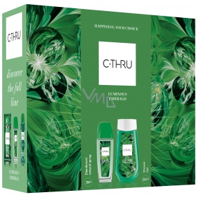 C-Thru Luminous Emerald dezodorant sklo pre ženy 75 ml + sprchový gél 250 ml, kozmetická sada