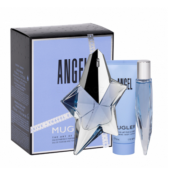 Thierry Mugler Angel toaletná voda pre ženy 50 ml + toaletná voda 10 ml + telové mlieko 50 ml, kozmetická sada