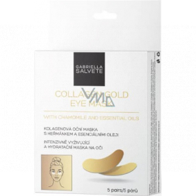 Gabriella salva Collagen Gold Eye Mask kolagénová očná maska v vankúšikoch s harmančekom a esenciálnymi olejmi 5 párov