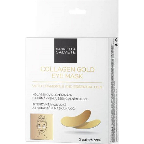 Gabriella salva Collagen Gold Eye Mask kolagénová očná maska v vankúšikoch s harmančekom a esenciálnymi olejmi 5 párov