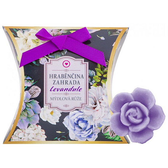 NeoCos Countess's Garden Levanduľa - darčekové toaletné mydlo v tvare ruže 30 g