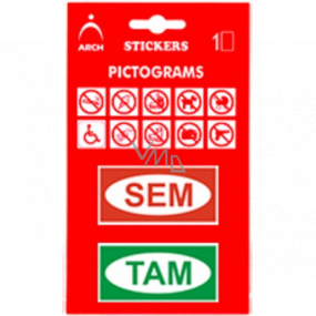 Arch Informačné piktogramy Sem a Tam v blistri 9,5 x 16,5 cm