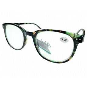 Berkeley Čítacie dioptrické okuliare +4,0 plast murované zelenohnedé 1 kus MC2198