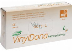 Dona Vinyldona vinylové rukavice bez prášku, veľkosť L 100 ks v krabici