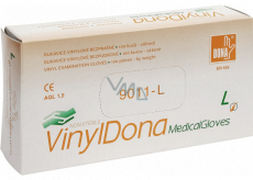Dona Vinyldona vinylové rukavice bez prášku, veľkosť L 100 ks v krabici