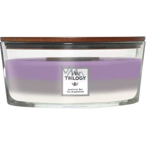 WoodWick Trilogy Amethyst Sky - Vonná sviečka Amethyst Sky s dreveným knôtom a skleneným viečkom 453 g