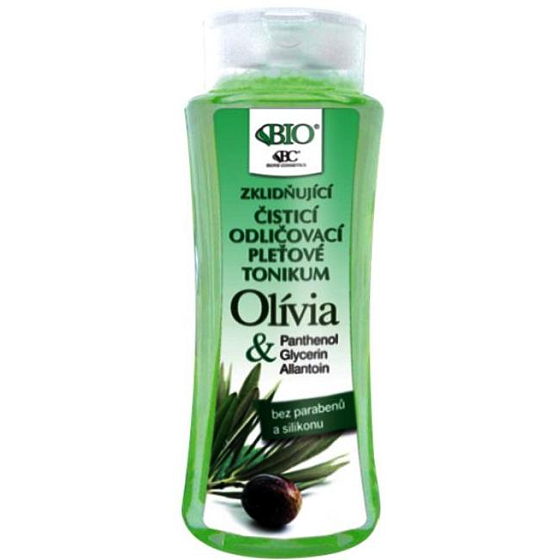 Bion Cosmetics Olívia & Panthenol upokojujúce čistiace odličovacie pleťové tonikum pre všetky typy pleti 255 ml